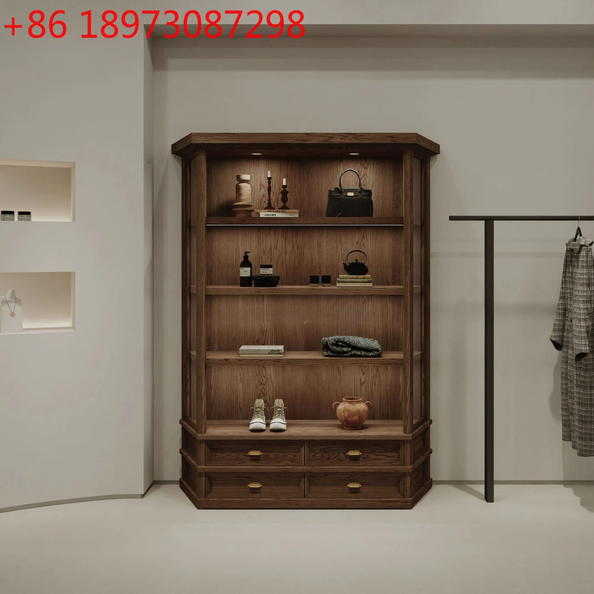 

Многофункциональные ювелирные изделия с ящиками, бутик-слойный шкаф, стеклянный многослойный шкаф-витрина