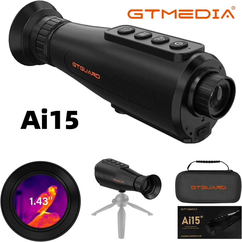 Thermal Imaging Monocular Goggles AI 384*288 Super-Resolution HD Sensor Resolution IR Night Vision Goggles Day/Night For Hunting