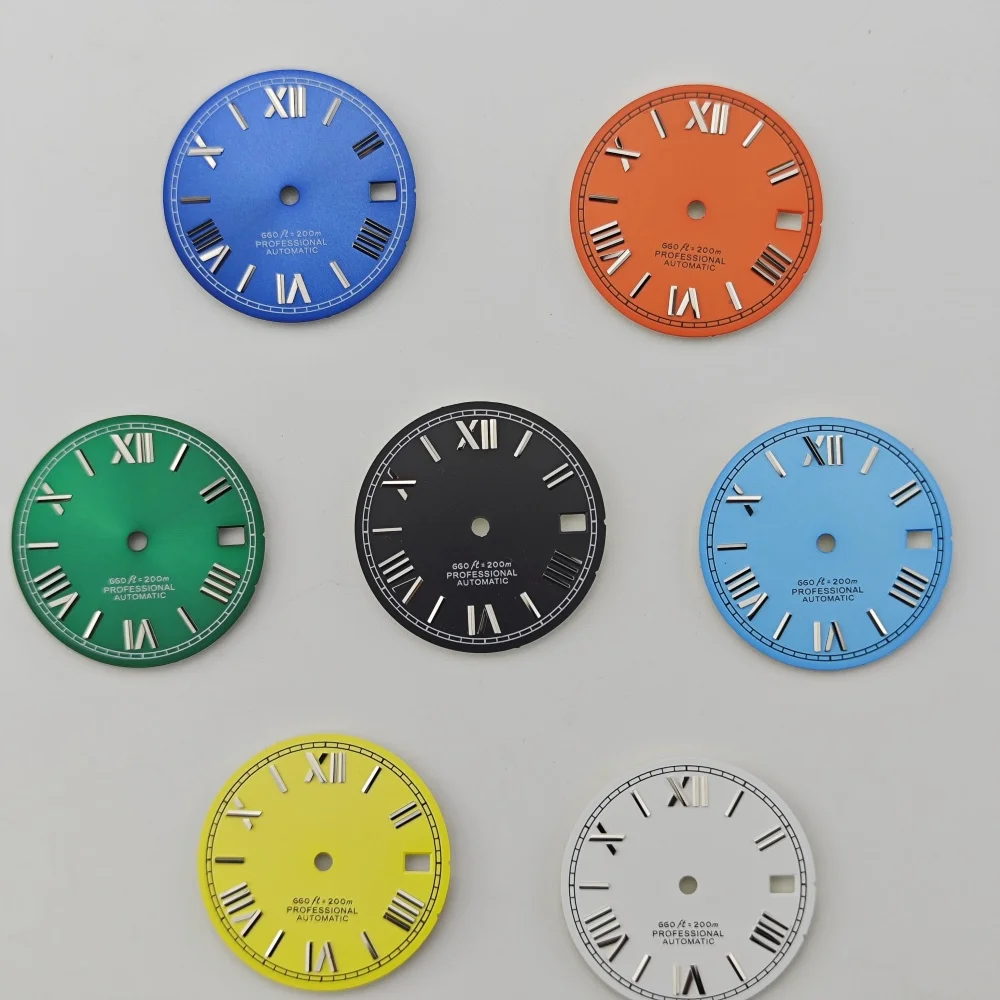 Nh35 Wijzerplaat Mat Oppervlak Log Oppervlakte Grootte 28.5Mm Romeinse Lettertype Wijzerplaat Custom Mechanisch Horloge Diy Gemodificeerde Horloge Accessoires
