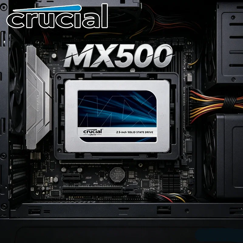 Unidad de Almacenamiento Interna Crucial MX500 BX500 de 240 GB, 500 GB, 1 TB, 2 TB, 2.5'', SATA SSD, 3D NAND de Alta Velocidad para Computadora Portátil y de Escritorio