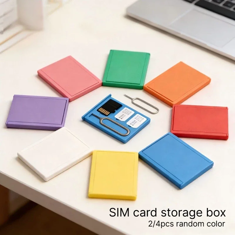 2/4pcs SIM card storage box card needle memory card TF card storage box portable compact shockproof protection box outdoor