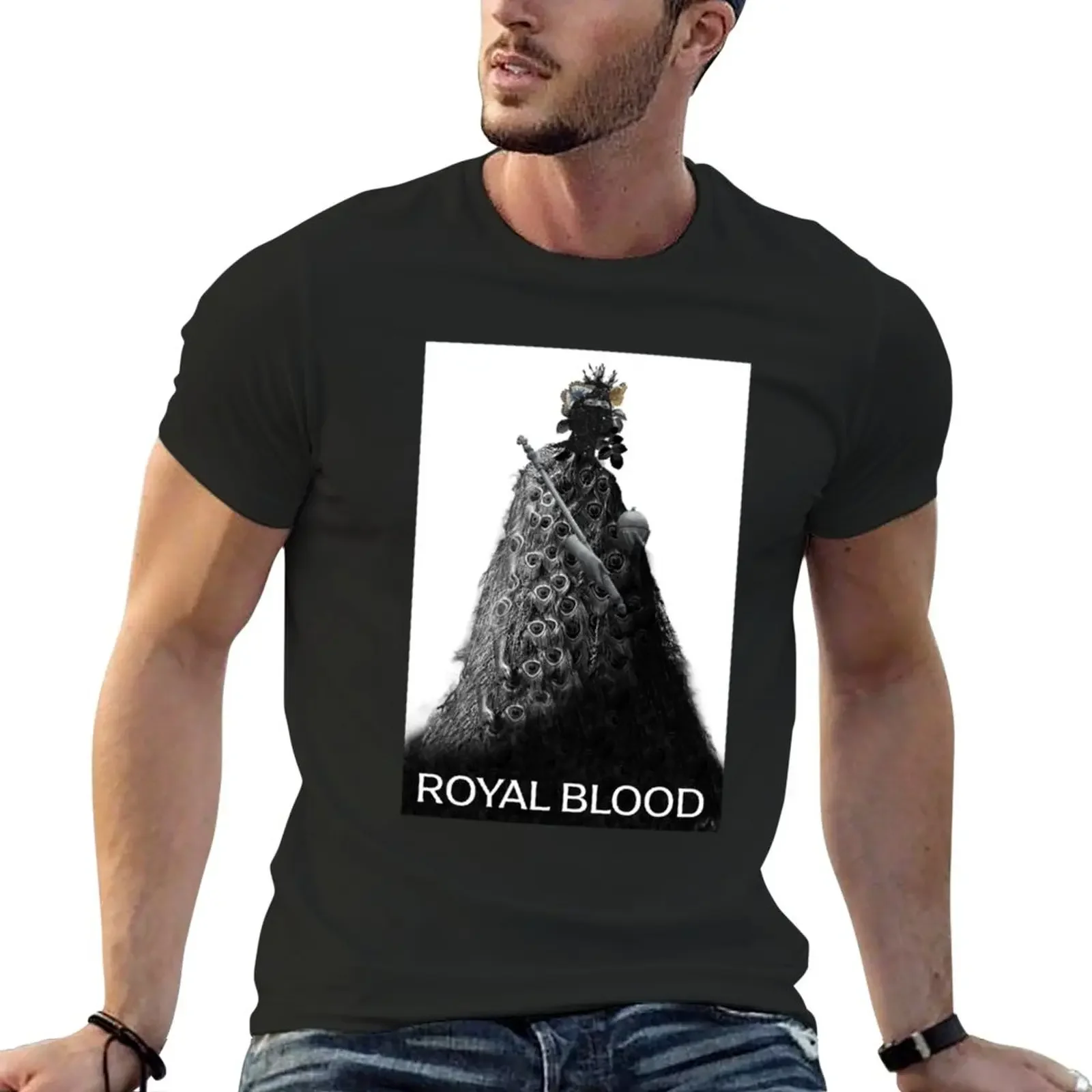 Blank t shirts plain fitted t shirts for men New Royal Blood Queen T-Shirt harajuku graphic oversized clothing 2024 funny summer