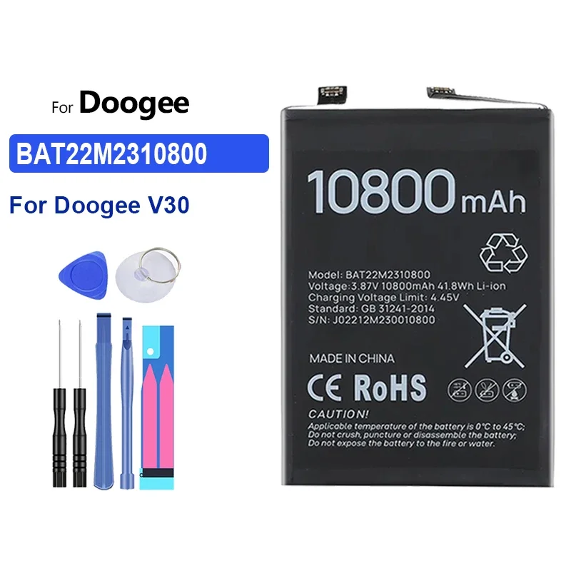 

Replacement Battery BAT22M2310800 10800mAh For Doogee V30 Portable batteries