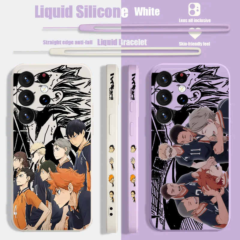 Haikyuu Hinata Shoyo Anime Phone Case For Samsung Note 8 9 10 20 M10 12 13 14 20 21 30 31S 33 51 52 62 Liquid Left Rope Silicone