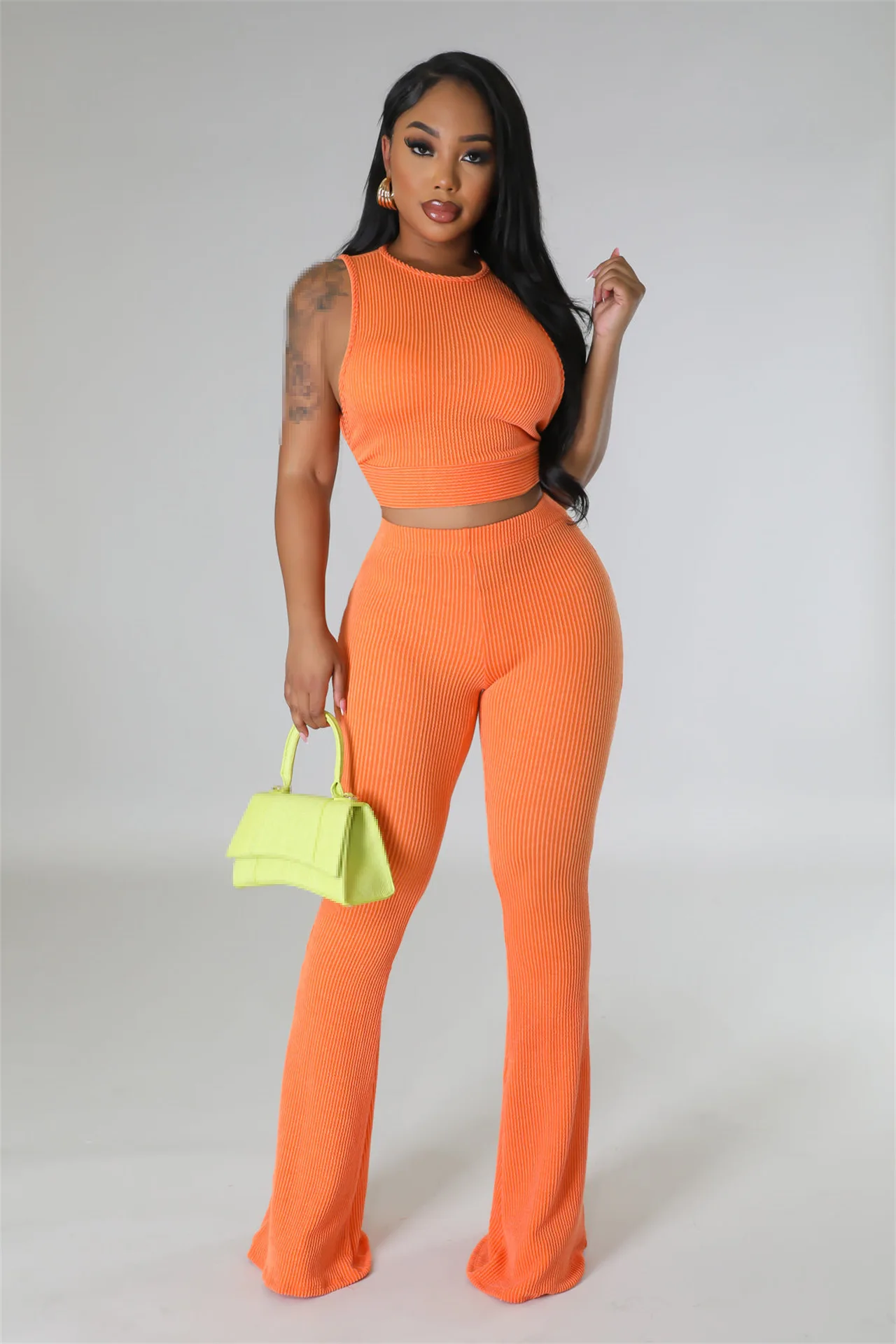 pants sets women summer outfits for women 2023 two piece set for woman 2 piece sets woman outfit crop top pants summer clothes