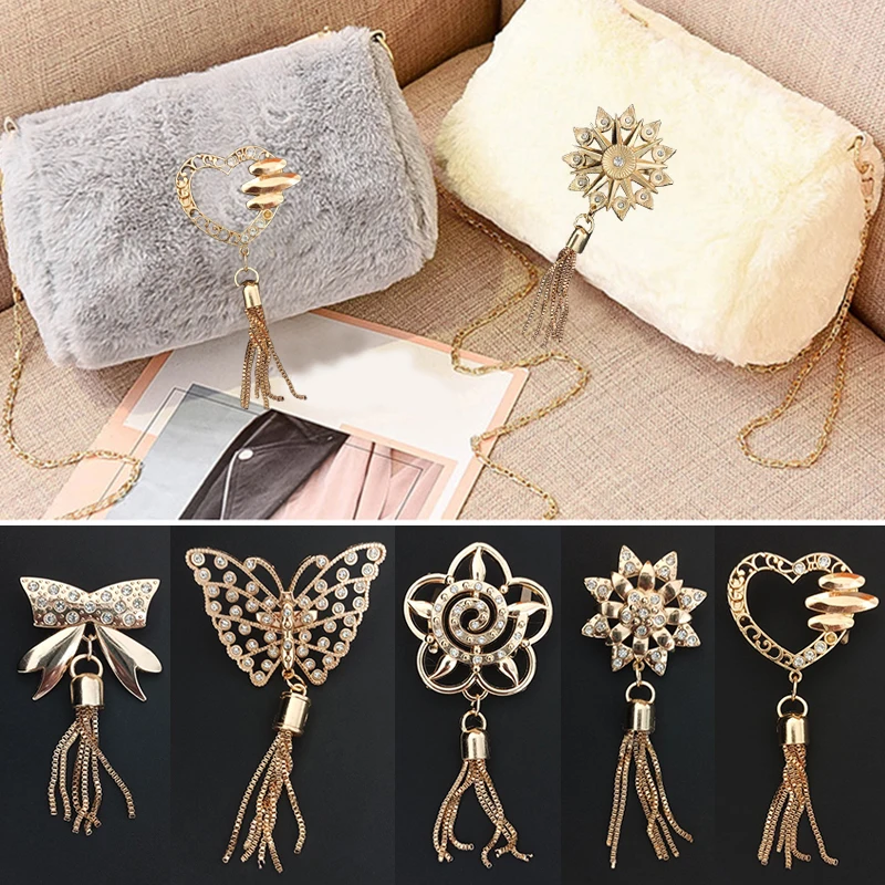 Exquisite Gold Metal Cute Clasp Buckle Buckles Purse Hat Handbag Decorative Pendant Hanging Strap DIY Leather Craft Accessories