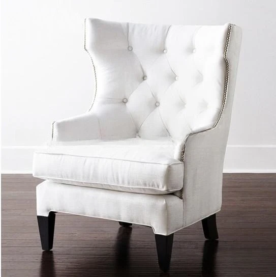 أثاث أريكة فردي من القماش الأمريكي لغرفة المعيشة، حقيبة ناعمة، كرسي أريكة بزر سحب، أريكة ترفيهية لمقهى الفندق