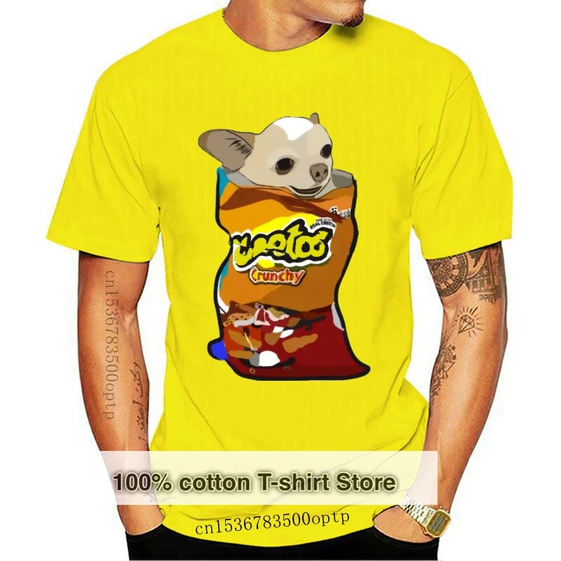 Print Dog In Cheetos Bag T Shirt Men Cotton Men's Tee Shirt O-Neck Big Size 3xl 4xl 5xl