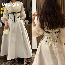 Customized Evening Dress Ivory Sexy Beadings Crystal Prom Dresses A-Line Strapless Formal Occasion Evening Party Gowns