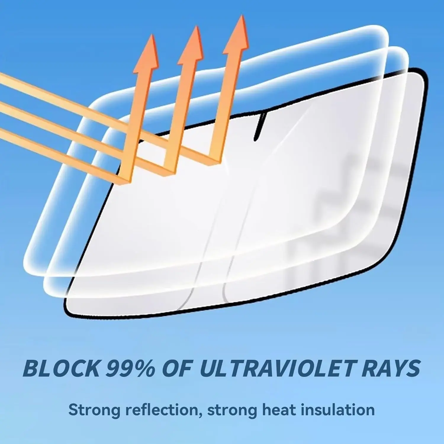 مظلة للزجاج الأمامي للسيارة، مظلة سيارة مقاس 55.9 * 27.5 بوصة للنافذة الأمامية، غطاء حماية من الأشعة فوق البنفسجية قابل للطي من حرارة الشمس، مركبة صيفية A #5