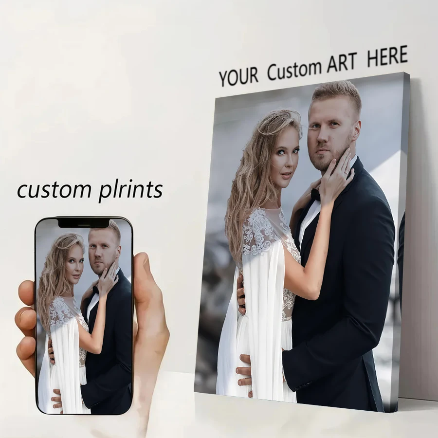Personalisierte individuelle Leinwanddrucke, Foto, individuelles Poster für Familienleben, Haustiere, Anime, Geburtstage, Hochzeiten, Landschaft, Heimdekoration, Geschenke