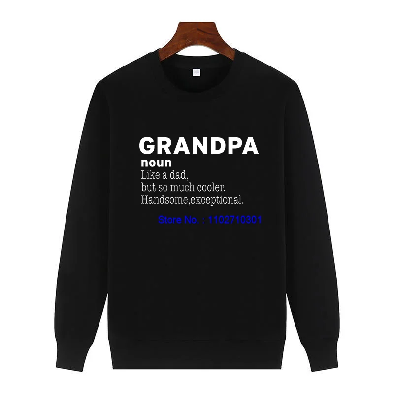 Men's Grandpa Noun Definition Funny Graphic Sweatshirt Crew Neck Fleece Pullover Warm Winter Sweater for All Ages