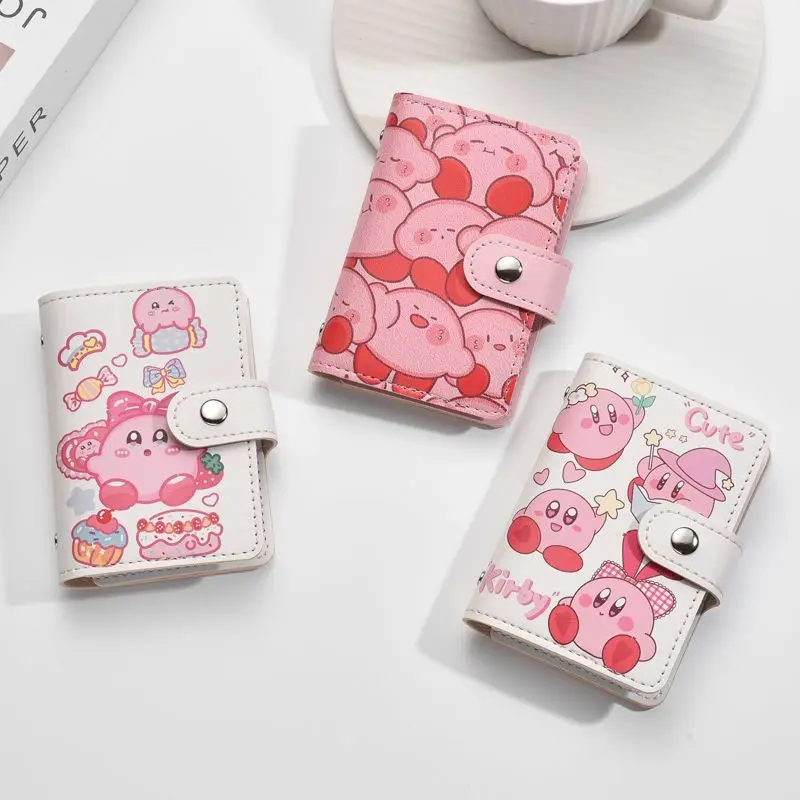Kirby Card Holder Cute Cartoon Personality Large Capacity Multi-card Slot Clamp Sleeve Fashion Exquisite Portable Storage Bag