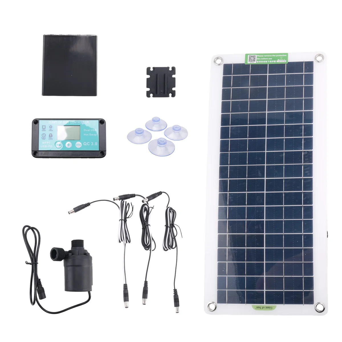 50W Solar Water Pump DC12V 800L/H Low Noise Solar Water Fountain Pump Garden Family Water Fountain Irrigation Pump RV