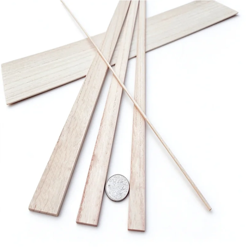 Balsa Wood 2/3/4/5/6/8-12mm Balsa Stick Square Round Cudgel Craft Model Building Carving DIY Handicraft Making Accessories Stic