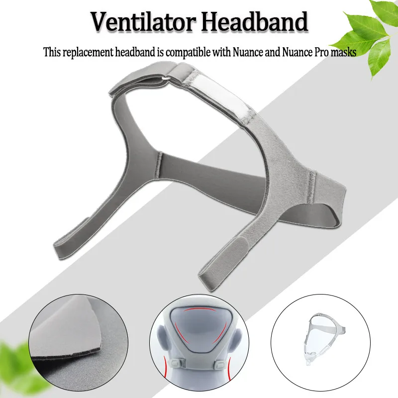 Ventilador bandana substituição pcuance chapelaria respironics gel travesseiro nasal máscara cpap alça de cabeça de velcro ajustável