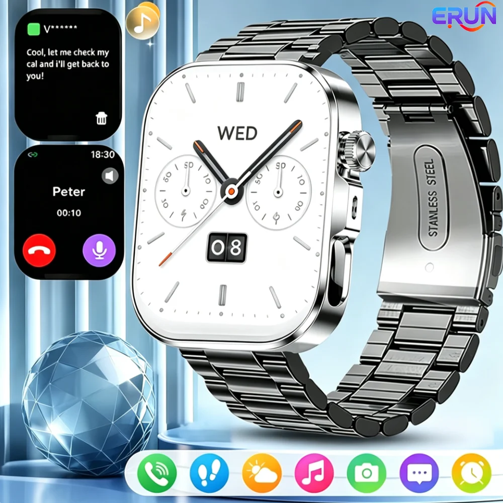New Hd-Smart Sports Call Bracelet, 2.01-Inch Full Touch Screen Display, Answering Calls, Smart Watch, Information Reminder, Smart Bracelet, Compatible with Android And Iphone, USB Charging, Women'S/Men'S Personal Items, Friend Gifts, Birthday Gifts