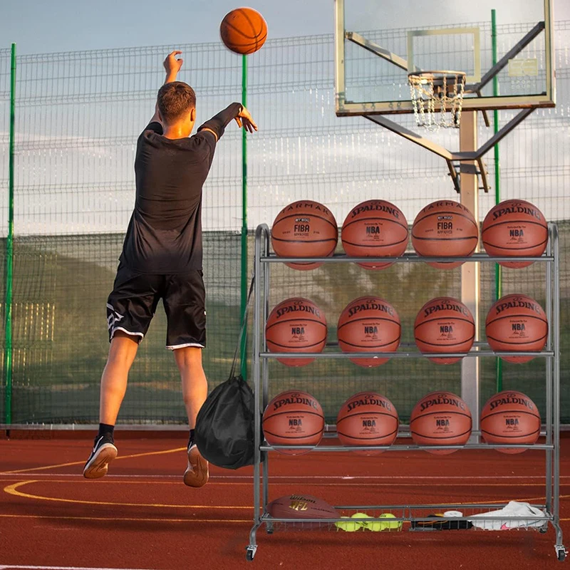 ชั้นวางอุปกรณ์กีฬาสแตนเลสขายดี ชั้นวางเก็บลูกบาสเก็ตบอล ชั้นวางเก็บลูกฟุตบอล ชั้นวางเก็บลูกบอล