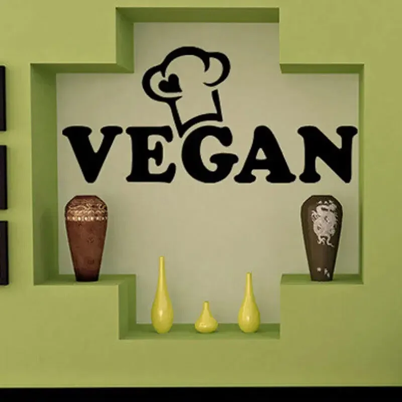 Pegatinas de pared de vida saludable, decoración artística de comida, flora natural vegetal, calcomanías de pared veganas extraíbles, calcomanía para cocina y sala de estar S396