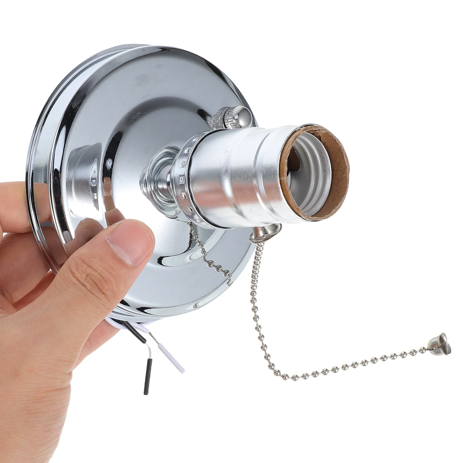 

2pcs Retro Lamp Holder Vintage Wall Socket Metal Black Pull Chain Replacement Pendant Light E27 Bulb DIY Accessories