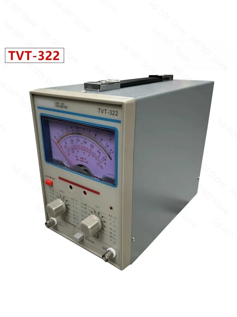 TVT-322 Dual Needle Millivolt Meter AC Dual Channel High Precision Mechanical Pointer Voltmeter Instrument 10HZ~ 1MHZ