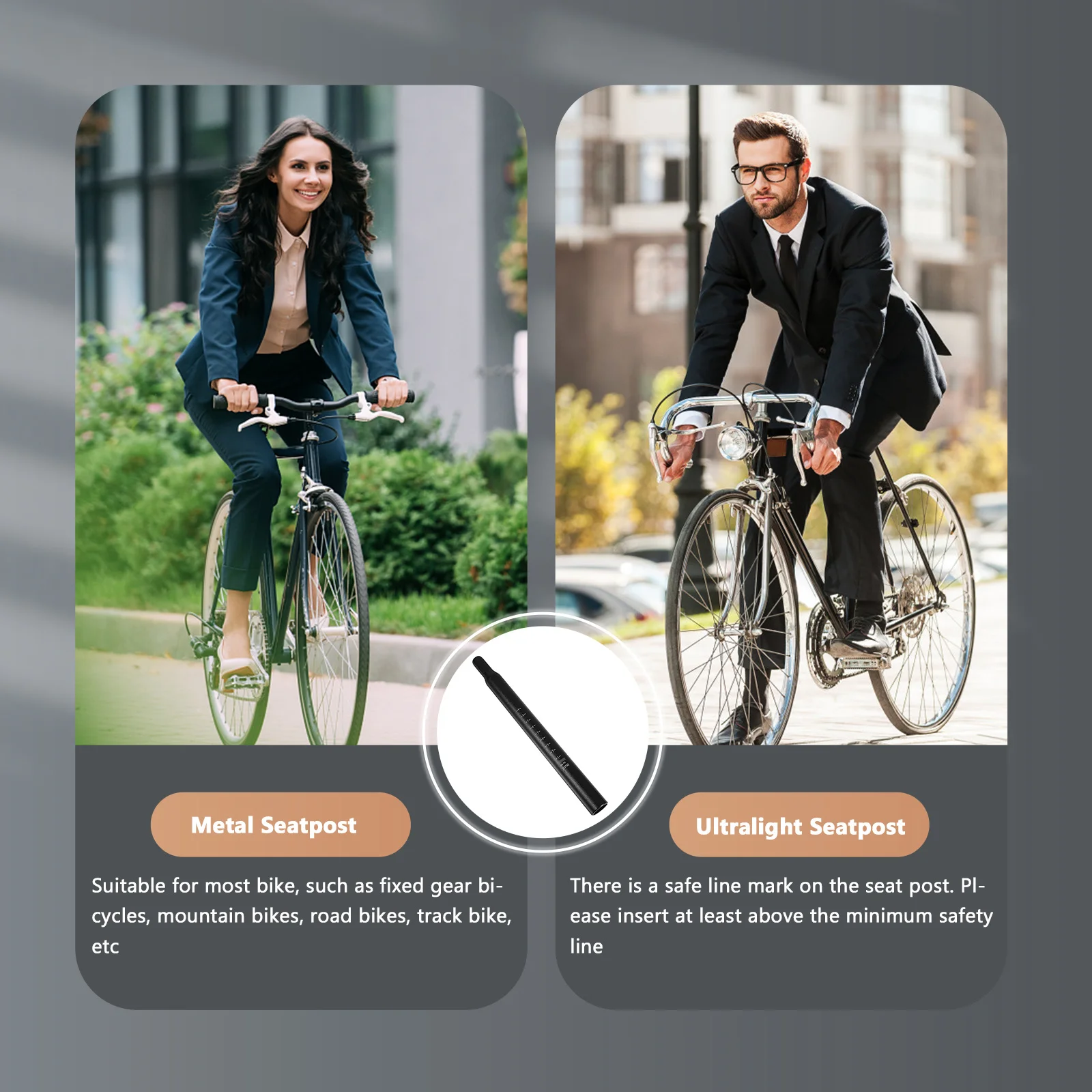 

1 pc Extra Long Aluminium Alloy Seatpost For Mountain Bike Fixed Gear Durable Bike Accessories Seat Tube Road Track Bikes