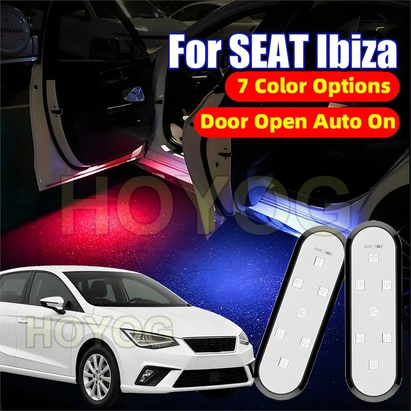 Fit for SEAT Ibiza 2017-2026 Wireless Car Door Welcome Lamp with No-Drill Installation and a USB Rechargeable Battery