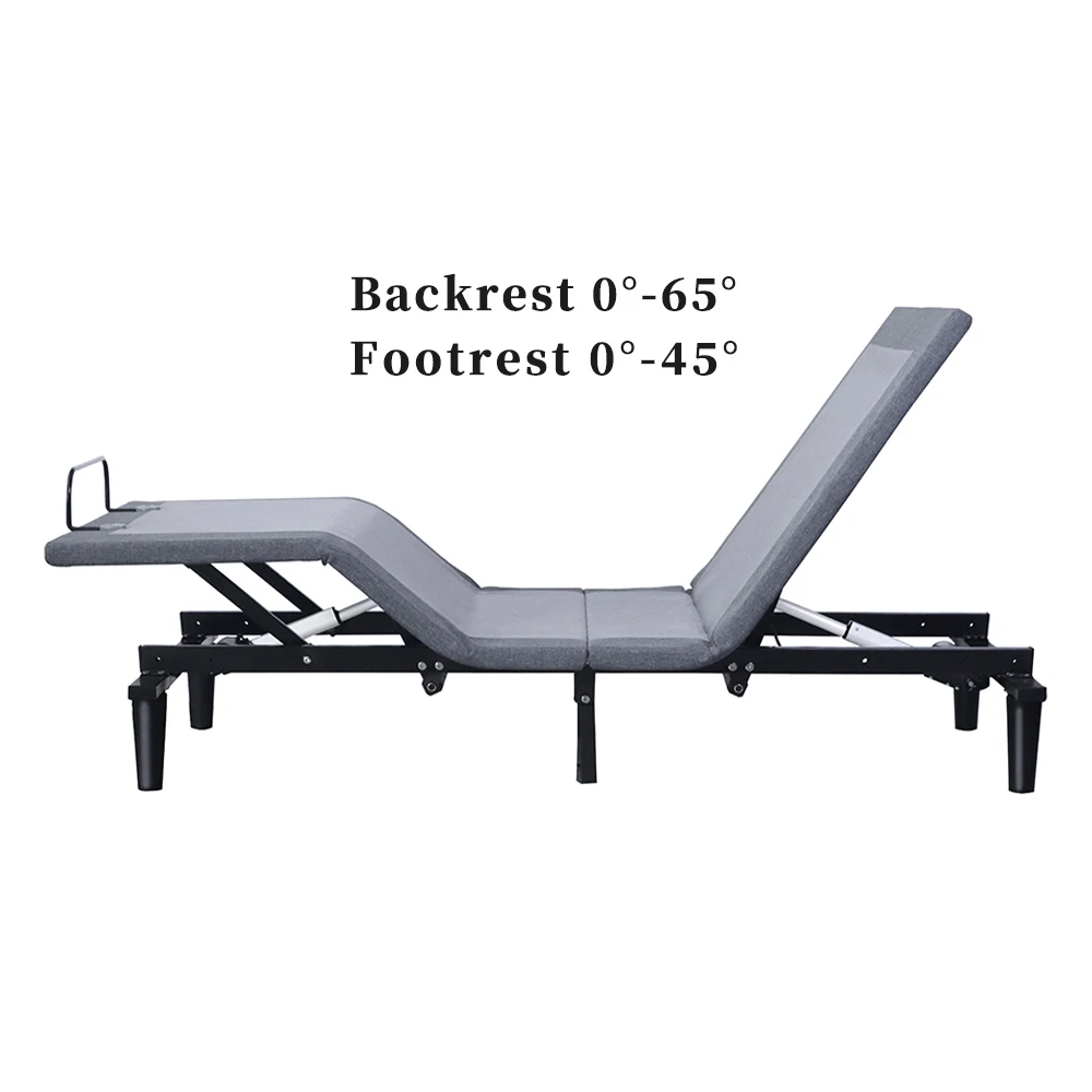 Wielofunkcyjna inteligentna rama łóżka z pilotem, rozkładana łóżko typu king size z regulacją dla seniorów