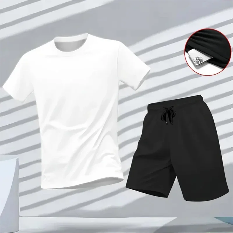 Men's Set 2026 New in Tracksuit T-shirt & Shorts 2pcs Set Spring Summer Daily Casual Sport Jogging Suit Male Home Outdoor Outfit