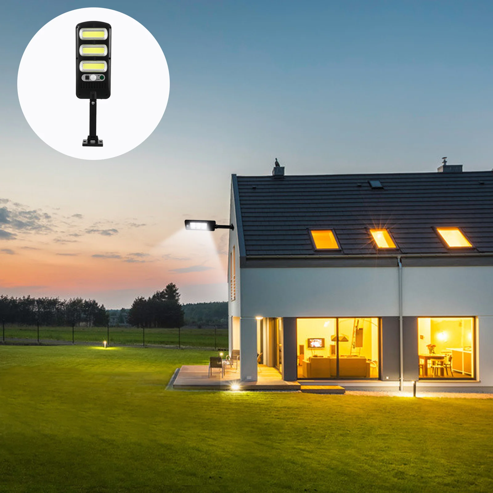 

2Pcs Solar Sensor Wall Light Outdoor Waterproof Street Sensor Light Human Body Induction Lamp for Yard Garden Security