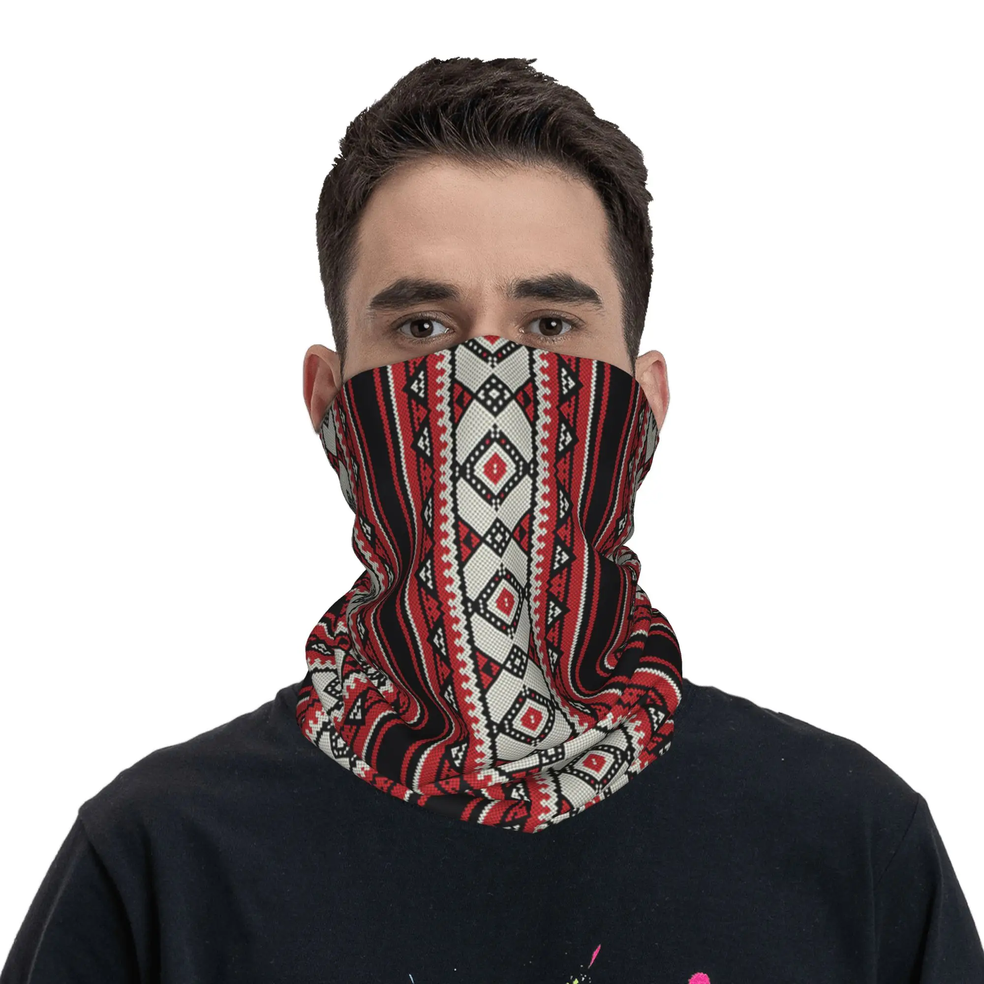 African Tribal Black Month Stripes Print Bandana Neck Gaiter Printed Wrap Mask Scarf Face Mask Running For Men Women Adult