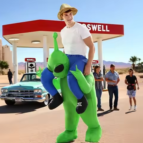 Alien Inflatable Costume, Children's Dinosaur Suit, Holiday Party Funny Pranks Performance Props Unisex Festival Carnival