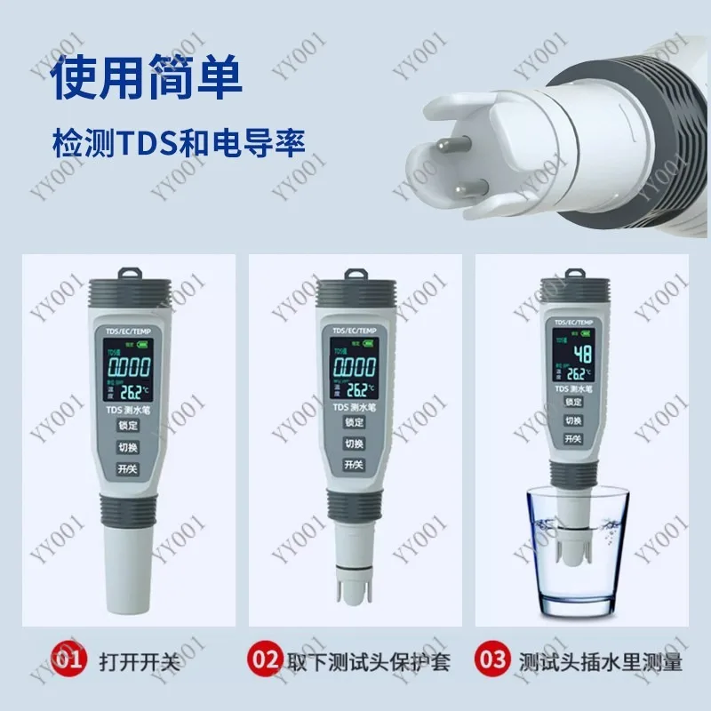 Home TDS Water Tester Pen Rechargeable Digital Water Hardness Monitor for Drinking Water Purifier view 4