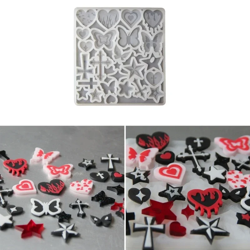 

Earring Mold Heart Epoxy Resin Casting Mold Keychain Pendant Silicone Mold 40GB