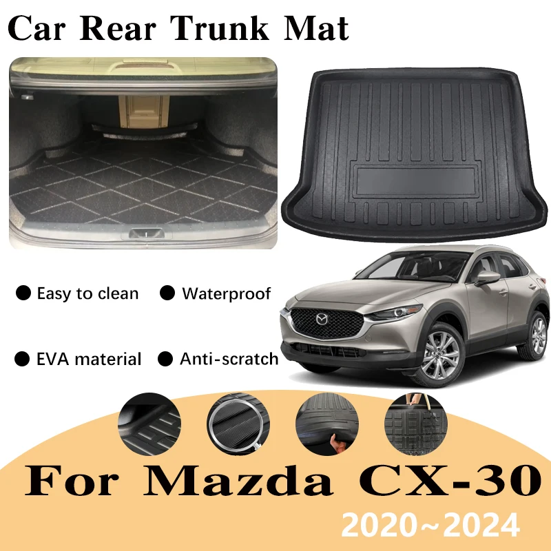 

Коврики в багажник автомобиля для Mazda CX-30 2023 2020 ~ 2024 CX30 Материал EVA Водонепроницаемый задний багажник Грузовой вкладыш Коврик для хранения аксессуаров