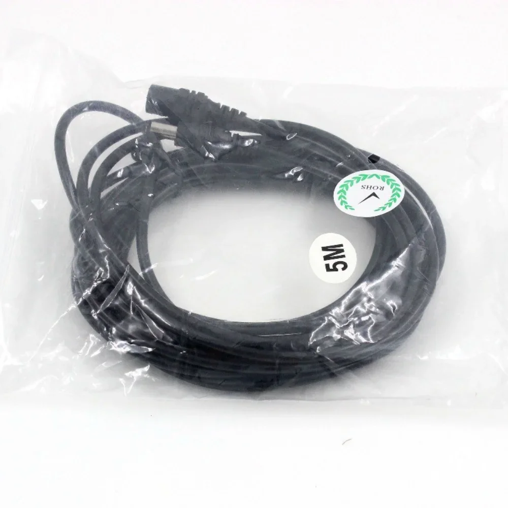 DC12V power extension cable connector, suitable for closed-circuit television surveillance cameras, black 16.5 feet, 0.5-10M lon