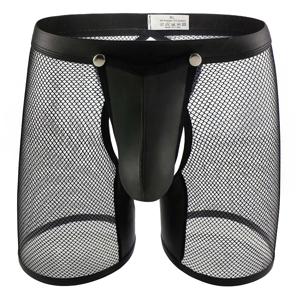 

Comfortable Men's Underwear, Open Butt Boxer Shorts with Buckled Short Pants, Crotchless Hot Pants Available in Multiple Sizes