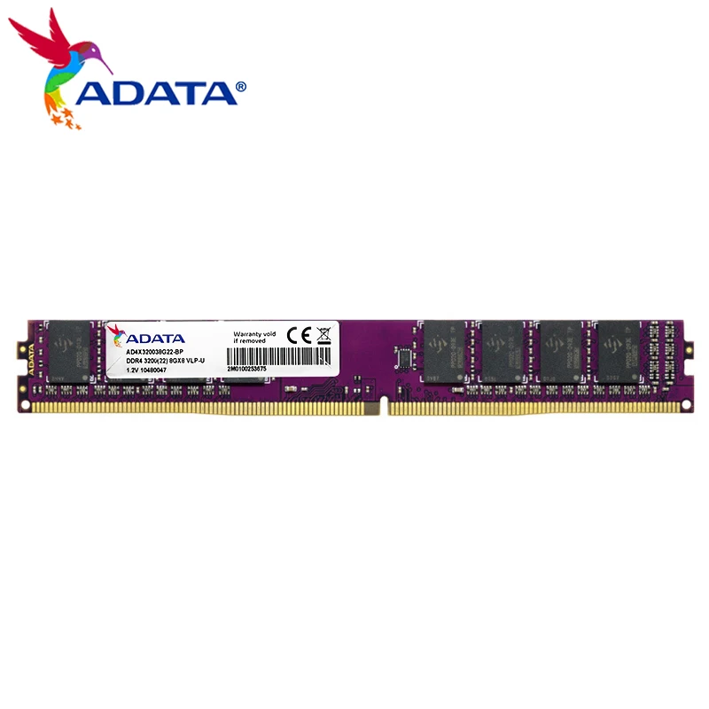 

100% оригинальная ADATA DDR4 ОЗУ очень Низкопрофильная память 8 ГБ 3200 МГц 16 Гб 288PIN один VLP ОЗУ для настольного компьютера