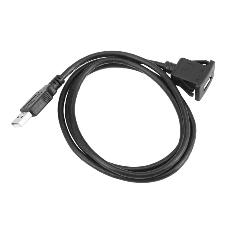 20X Car Dash Board Flush Mount USB Male To Female Socket Extension Panel Cable 1M-A08Q
