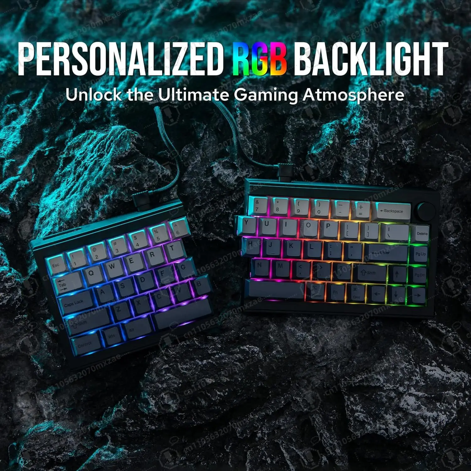 Split65 Wireless Mechanical Keyboard 2.4Ghz Bluetooth Type-C Ergonomic Gaming RGB Backlit
