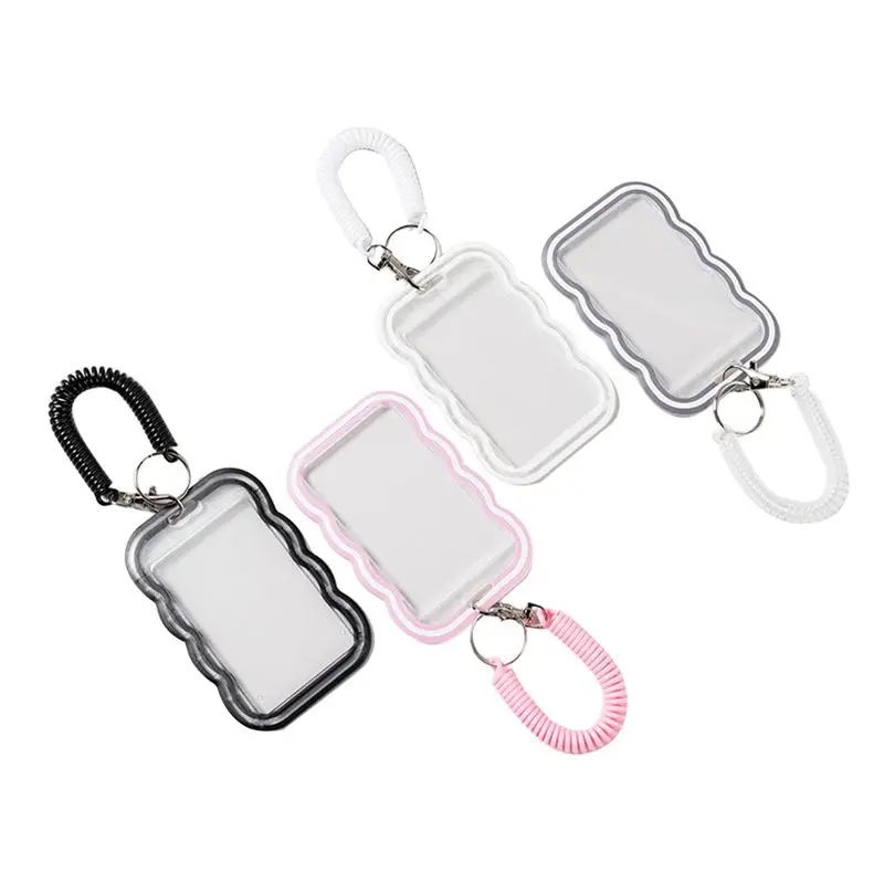 Delicate Texture-4PCS Transparent Wave Card Holder For Bus Card Protection Cover For Student ID Cover