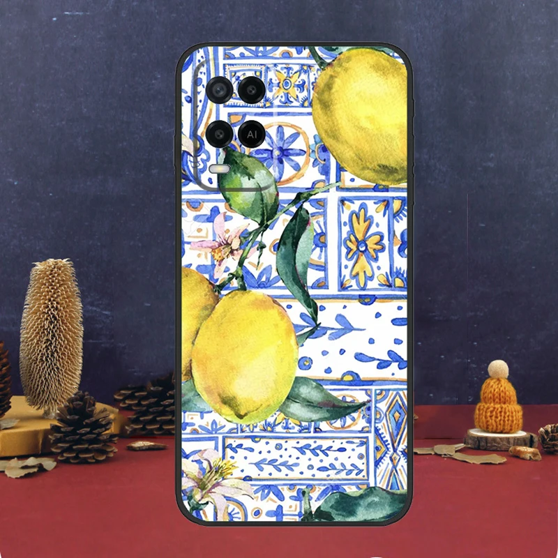 Mediterranean Lemon For OPPO A54S A74 A94 A58 A78 A98 A16 A76 A96 A15 A17 A77 A5 A9 A52 A72 A79 A53S A57S Case