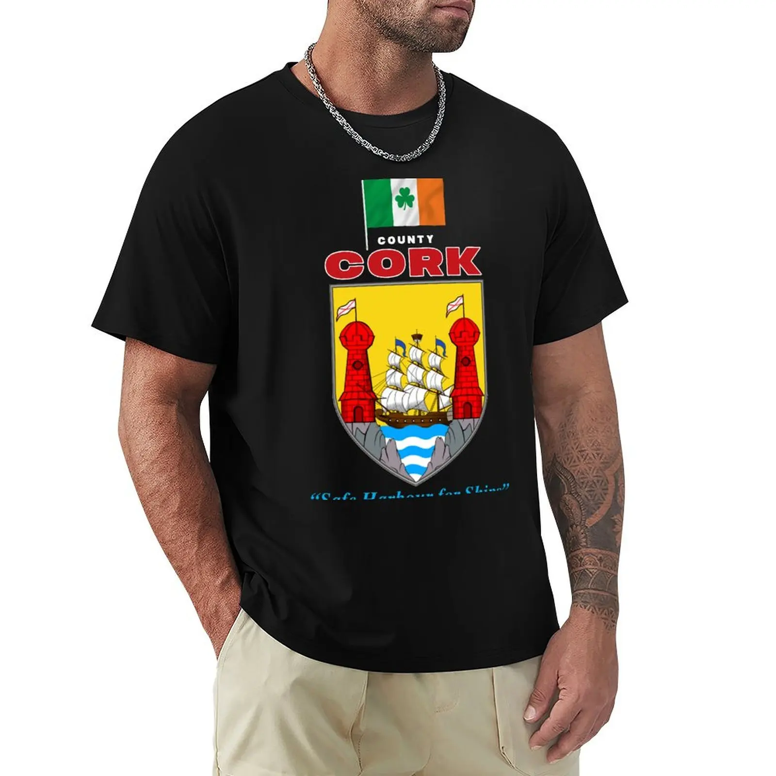 County Cork Ireland - Official Crest T-Shirt Large Size Basic Casual T-Shirt