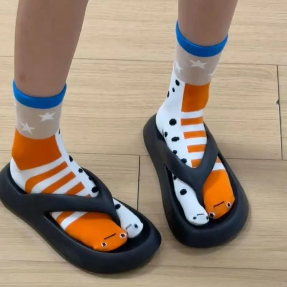 Cute Deep-sea Animals Funny Fish Tube Socks Whale Shark Two Toe Socks Stripe Dot Hosiery Toe Separator Socks Gift