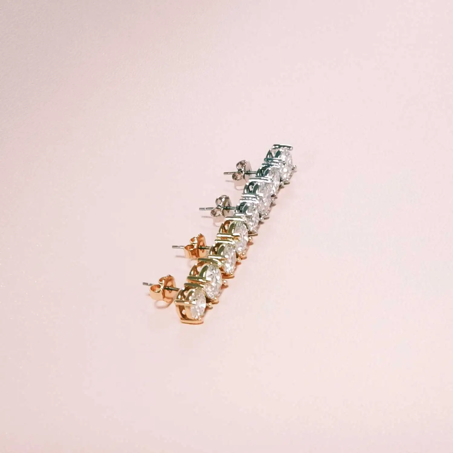 

New Arrivals Certified Moissanite Twin Stud Earrings 925 Sterling Silver Fine Jewelry Gift for Wedding Engagement Men Women