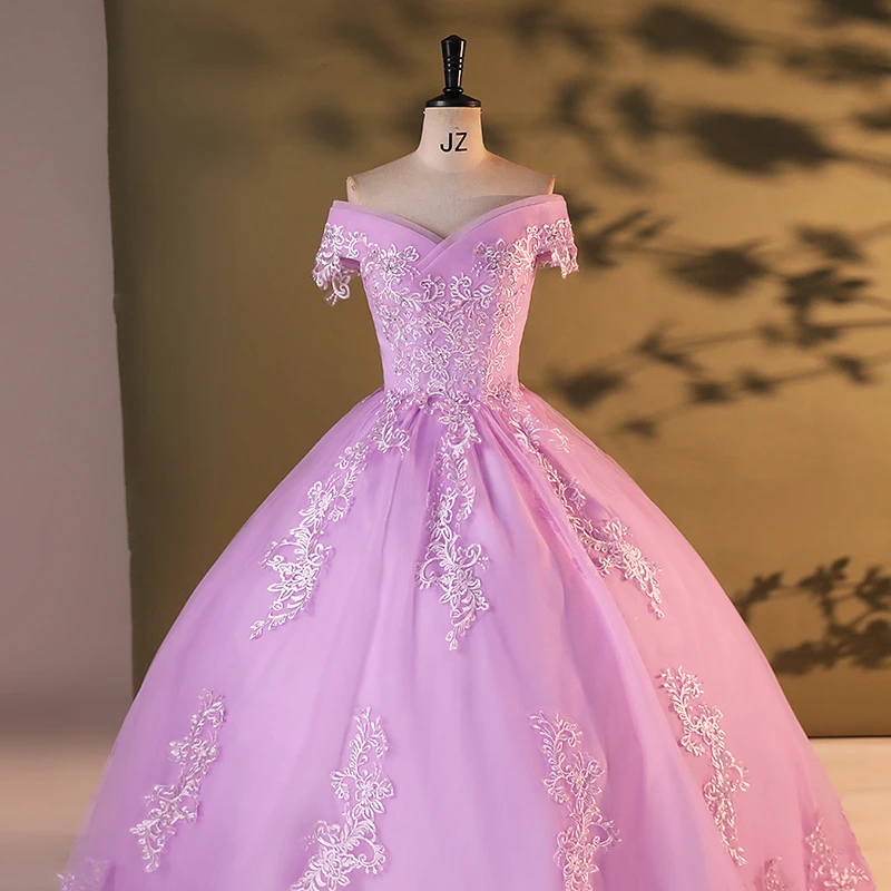 Couleur bonbon hors de l'épaule dentelle pas cher 15 robes de Quinceanera Appliques perles robe de remise des diplômes Vintage grande taille personnalisé