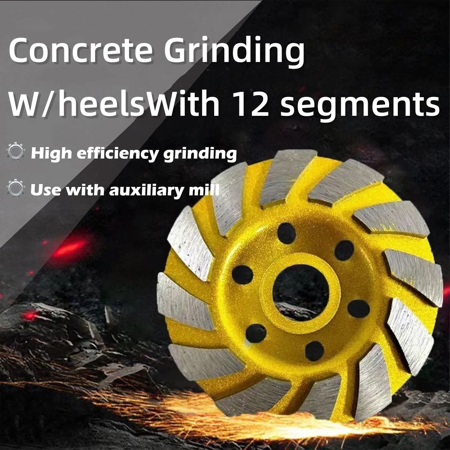 

Алмазный шлифовальный круг для бетона Турбосегментный угловой шлифовальный круг для бетонного камня и кладки для быстрого шлифования и разглаживания