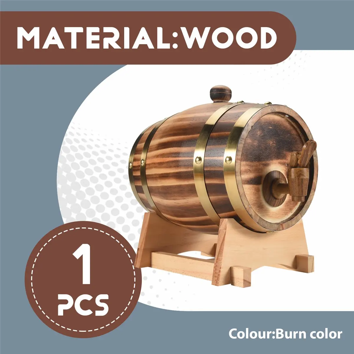 

Jan.Oak, 1.5 л / 3 л, дубовый контейнер со встроенным фольгированным вкладышем для хранения виски, пива, вина и других напитков.