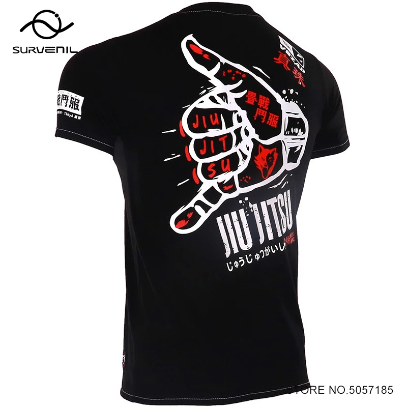 Vszap Muay Thai T Shirt Cotton Boxing Shirts Men Women Combat Sparring Grappling Kickboxing Top Jerseys Rash Guard Jiu Jitsu