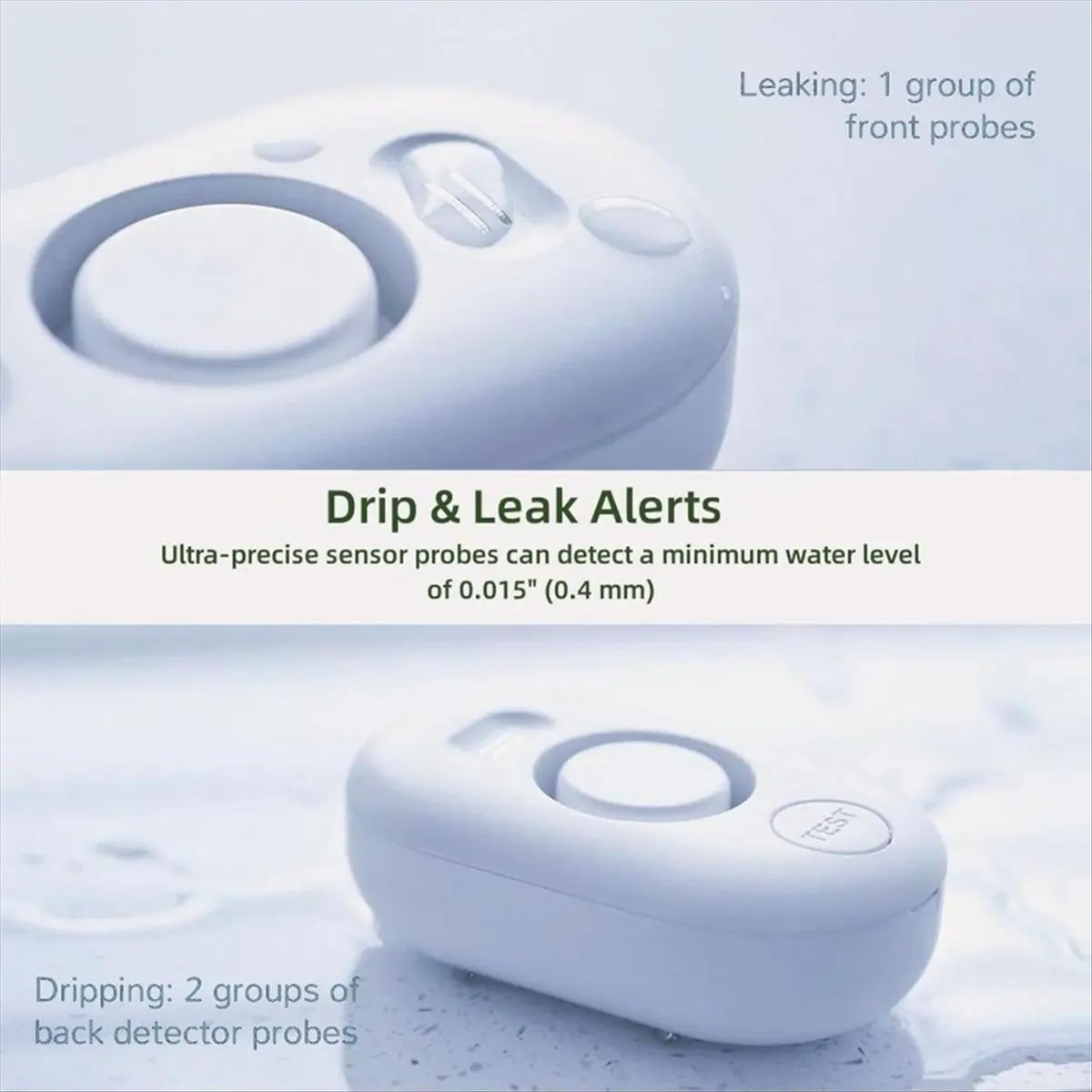 【Measuring】 Water Leak Detector Sensor Alarm: Home Water Flooding Monitor Smart Sink Overflow Monitoring Warning for Basement Fl